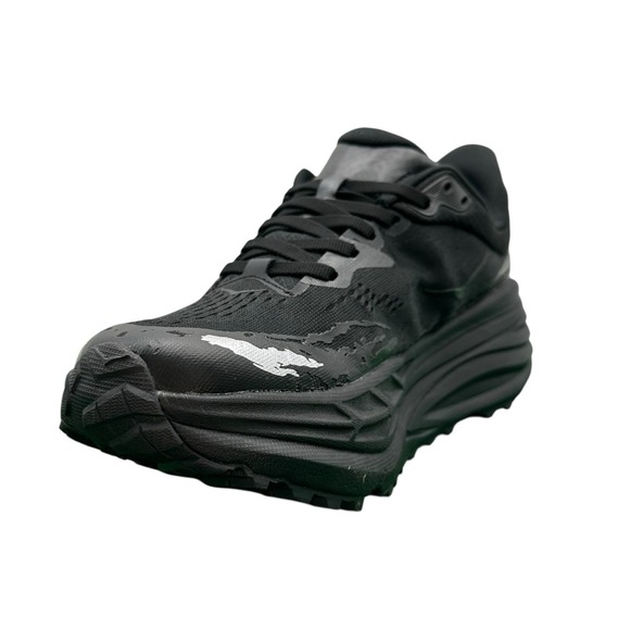 Men's 7 D - Hoka One One Stinson 7 Triple Black Walking Running Shoes Sneakers - Picture 3 of 6